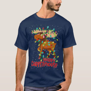 Merry Christmoose Funny Christmas Moose Xmas Tree  T-Shirt