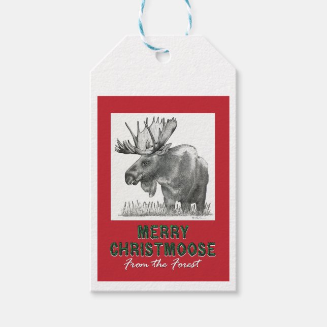 Merry Christmoose Gift Tags (Front)
