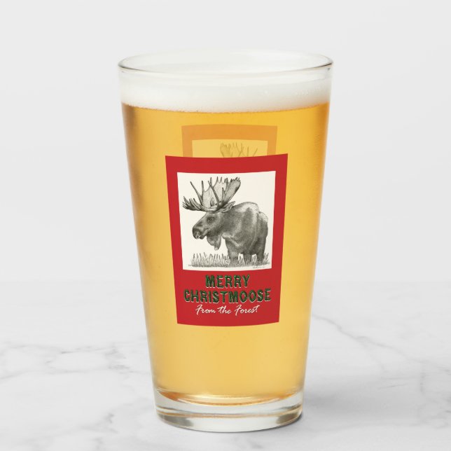 Merry Christmoose Glass (Front Filled)