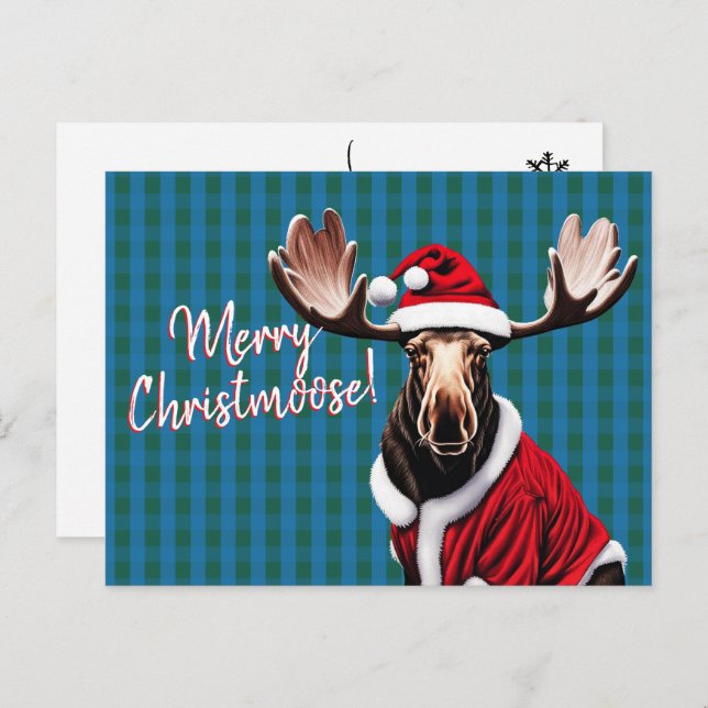 Merry Christmoose Holiday Postcard (Front/Back)
