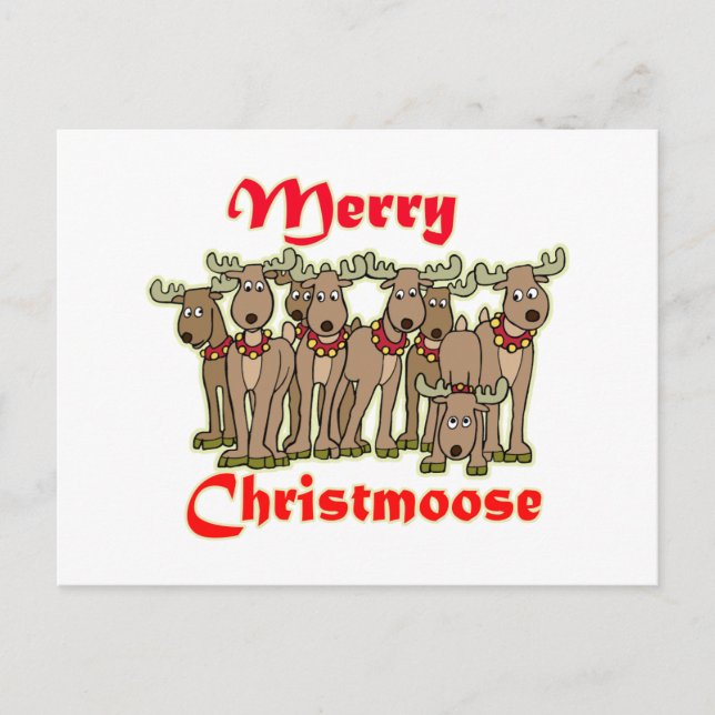 Merry Christmoose Holiday Postcard (Front)