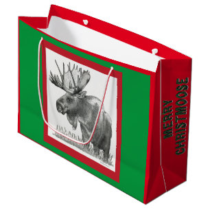 Merry Christmoose Large Gift Bag