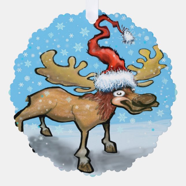 Merry Christmoose Tree Decoration Card (Front)