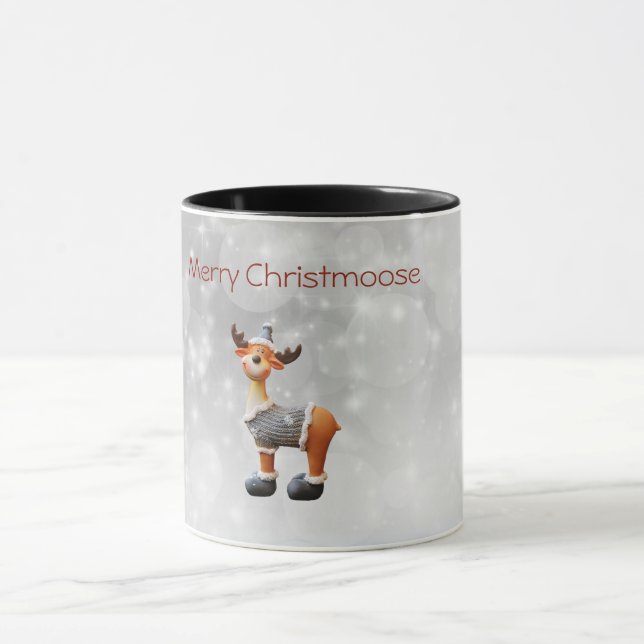 Merry Christmoose wearing a hat Mug (Center)