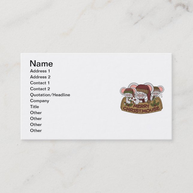 Merry Christmouse Business Card (Front)