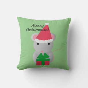 Merry Christmouse Cute Christmas Mouse Cushion