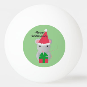 Merry Christmouse Cute Christmas Mouse Ping Pong Ball