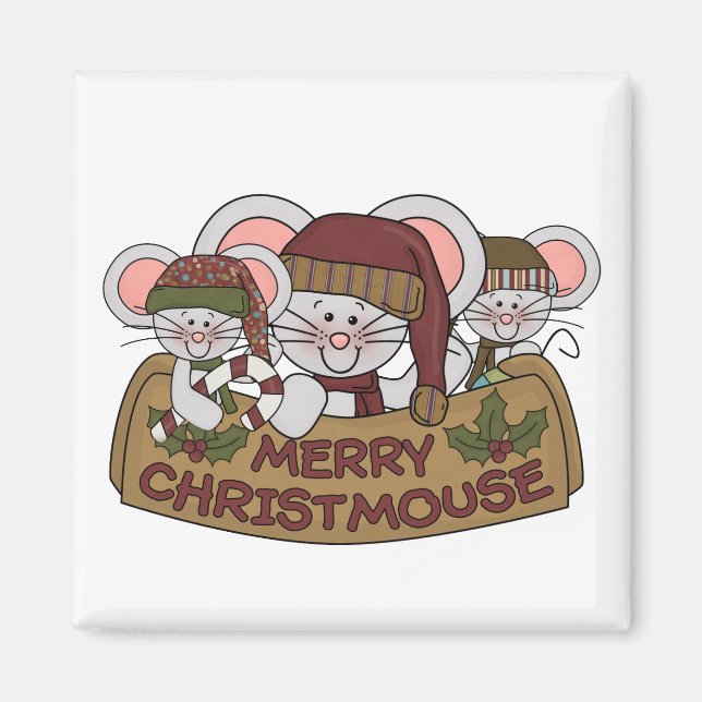 Merry Christmouse Magnet (Front)