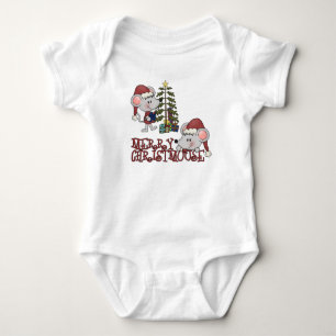 Merry Christmouse With Tree Baby Bodysuit