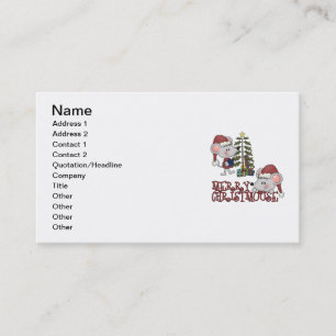 Merry Christmouse With Tree Business Card