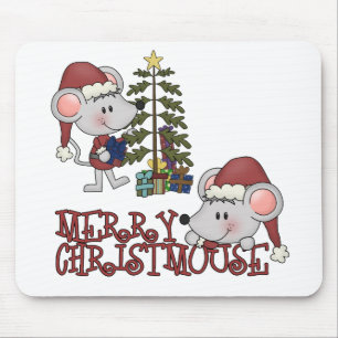 Merry Christmouse With Tree Mouse Pad