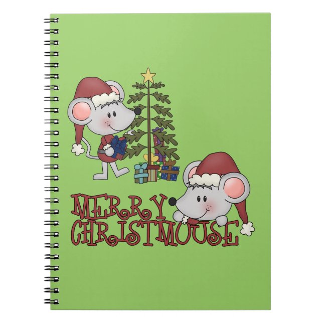 Merry Christmouse With Tree Notebook (Front)