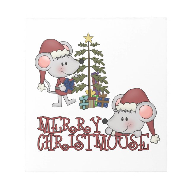 Merry Christmouse With Tree Notepad (Front)