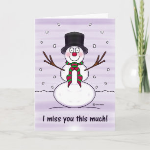 Merry Christms Snowman Funny Humour Miss You Holiday Card
