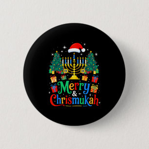 Merry Christmukkah Hanukkah Christmas Tree Xmas Fa 6 Cm Round Badge