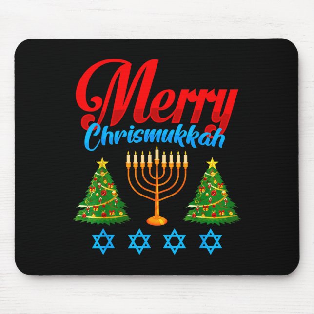 Merry Christmukkah Jewish Xmas Christmas Hanukkah  Mouse Pad (Front)