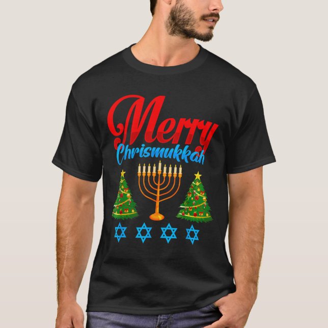 Merry Christmukkah Jewish Xmas Christmas Hanukkah  T-Shirt (Front)
