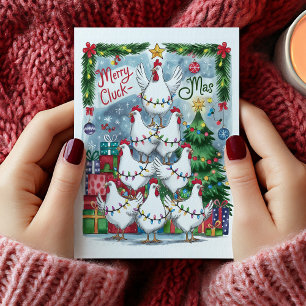 Merry Cluck-Mas Chickens Christmas Card