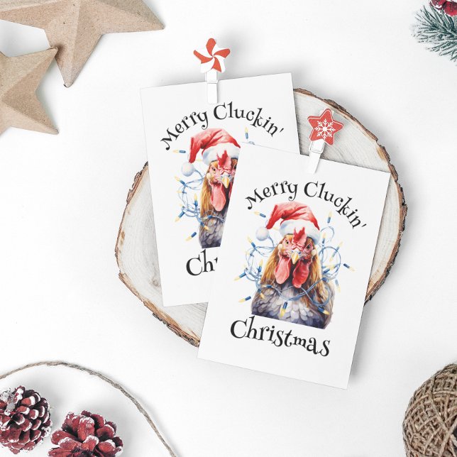 Merry Cluckin' Christmas Chicken Postcard (Creator Uploaded)