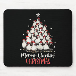 Merry Cluckin Christmas Funny Christmas Chickens F Mouse Pad