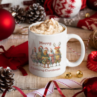 Merry Clucking Christmas Chicken Coffee Mug