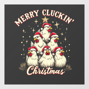 Merry Clucking Christmas Funny Chicken Roosters