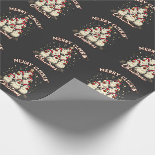 Merry Clucking Christmas Funny Chicken Roosters  Wrapping Paper