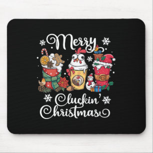 Merry Clucking Christmas Hens S Funny Christmas Ch Mouse Pad