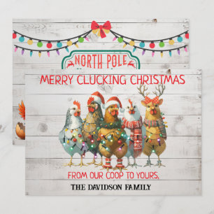 Merry Clucking Christmas!  Holiday Chickens Card