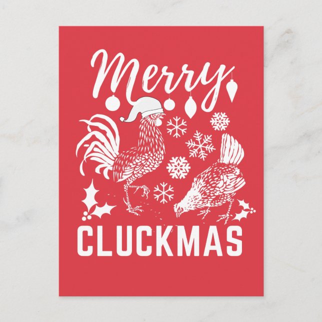 Merry Cluckmas Chicken Lover Holiday Card (Front)