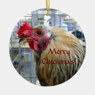 Merry "Cluckmas" Show Chicken Ornament