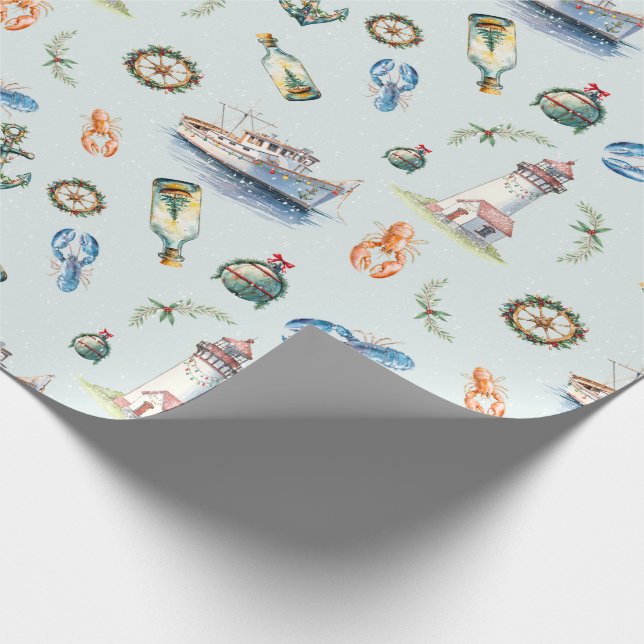 Merry Coastal Christmas Wrapping Paper (Corner)