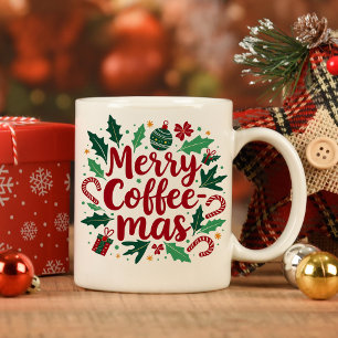 Merry Coffemas Funny Christmas Two Tone Coffee Mug
