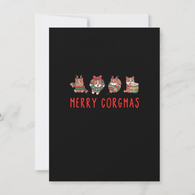 Merry Corgmas Christmas Corgi Cute Dog Funny Invitation (Front)