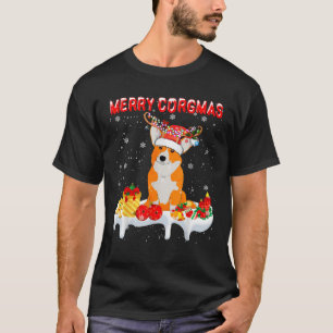 Merry Corgmas Christmas Lights Santa Reindeer Corg T-Shirt