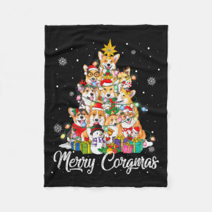 Merry Corgmas Corgi Christmas Tree Fairy Lights Do Fleece Blanket