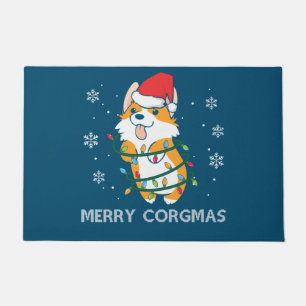 Merry Corgmas Xmas Pyjamas Corgi Christmas Nerdy Doormat