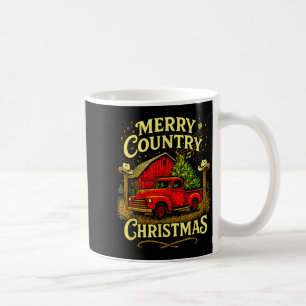 Merry Country Christmas Vintage Truck And Barn Hol Coffee Mug