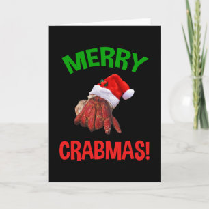 Merry Crabmas! Funny Christmas Hermit Crab Lover Card