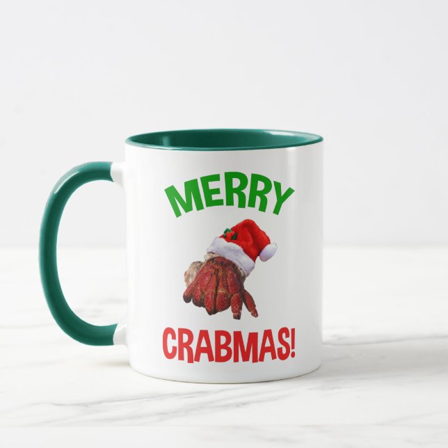 Merry Crabmas! Funny Christmas Hermit Crab Lover Mug (Left)