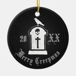 Merry Creepmas Headstone Ceramic Ornament