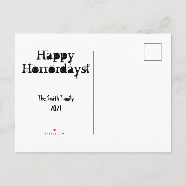  Merry Creepmas Horror Christmas Custom Postcard (Back)