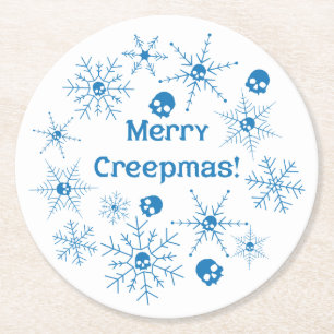 Merry Creepmas! Round Paper Coaster