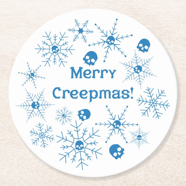 Merry Creepmas! Round Paper Coaster (Front)