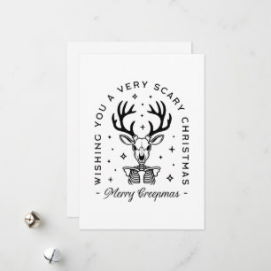 Merry creepmas scary woodland animal aesthetic holiday card