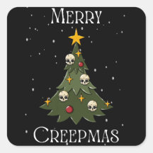 Merry Creepmas Tree Square Sticker 