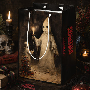 Merry Creepmas Victorian Ghost Gothic Christmas Medium Gift Bag