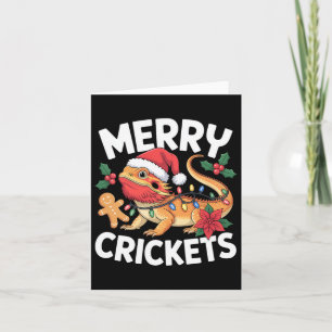 Merry Crickets! Bearded Dragon Christmas Pun Card