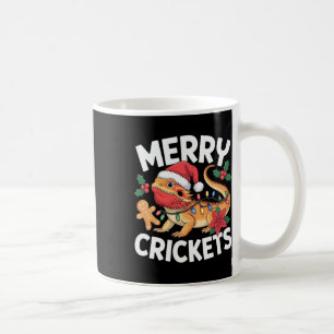 Merry Crickets! Bearded Dragon Christmas Pun  Coffee Mug