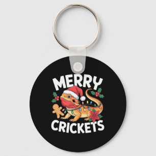 Merry Crickets! Bearded Dragon Christmas Pun Key Ring